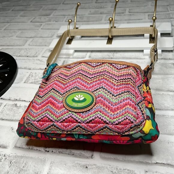 Lily Bloom Recycled Material Crossbody Shoulder Bag Purse - Picture 5 of 9